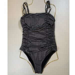 NWT Cupshe Black Shimmer One Piece Swimsuit Size Medium